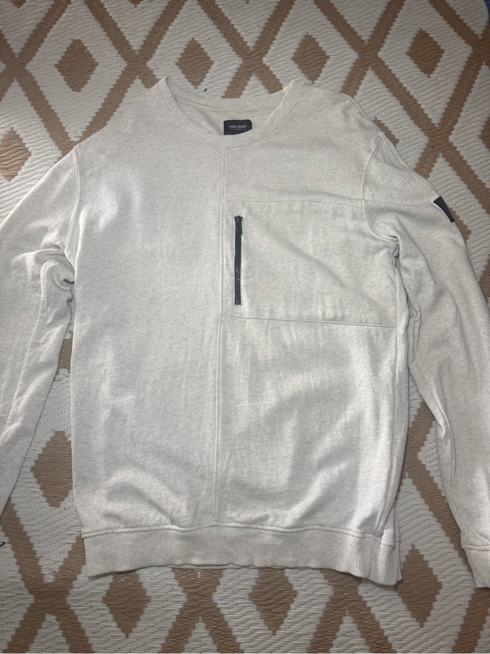 Lyle & Scott Teens Gray Solid Crew Neck Pullover Sweatshirt Cotton 15/16 Zip